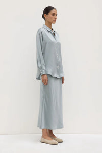 Assembly Label 'Pippa Silk Long Sleeve Shirt' - Cloud