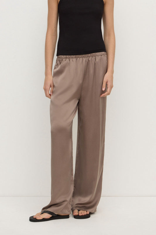Assembly Label 'Pippa Silk Pant' - Dark Sand