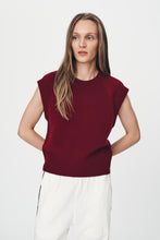 Rowie 'Quinn Merino Knit Vest' - Merlot Red