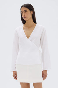 Assembly Label 'Renee Linen Long Sleeve Top' - White