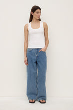 Assembly Label 'Robyn Scoop Neck Rib Tank' - White