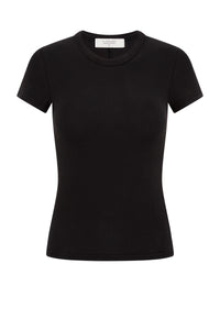 Nude Lucy 'Organic Rib SS Tee' - Black