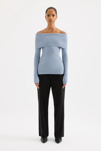 Nude Lucy 'Krishna Off Shoulder Knit' - Sky