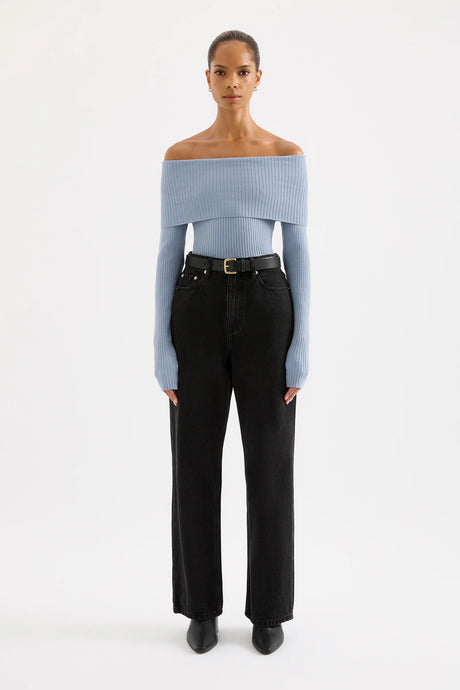 Nude Lucy 'Krishna Off Shoulder Knit' - Sky
