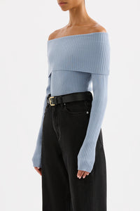 Nude Lucy 'Krishna Off Shoulder Knit' - Sky