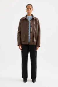 Nude Lucy 'Telsey Faux Leather Jacket' - Chocolate
