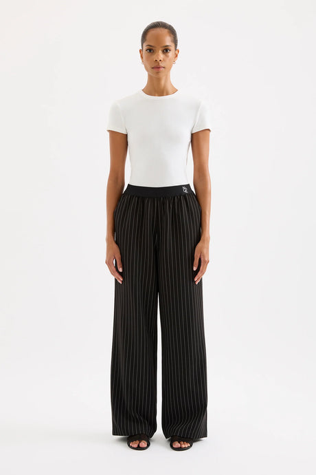 Nude Lucy 'Maeve Pinstripe Pant' - Black Pinstripe