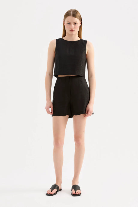 Nude Lucy 'Marli Linen Top' - Black