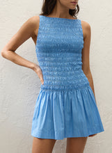 Faithfull - Maria Mini Dress - Mico Pinstripe- Azul