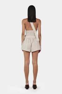 Ownley 'Sammy Asym Top' - Beige Tartan