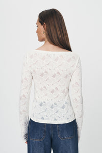 Rowie 'Samantha Lace Top' - Creme