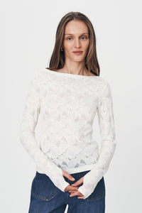 Rowie 'Samantha Lace Top' - Creme