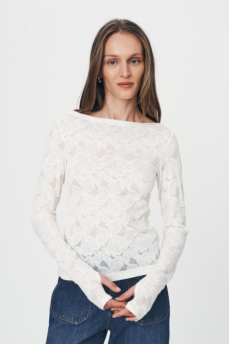 Rowie 'Samantha Lace Top' - Creme