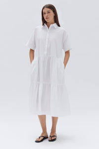 Assembly Label 'Tiered Poplin Shirt Dress' - White