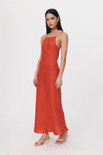 Rowie 'Trina Linen Slip Dress' - Aperol Red