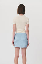 Rowie 'Tau Silk Linen Mini Skirt' - Baby Blue