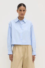 Assembly Label ' Tessa Poplin Cropped Long Sleeve Shirt' - Blue Stripe