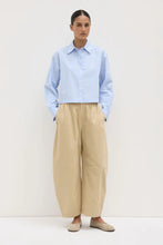 Assembly Label ' Tessa Poplin Cropped Long Sleeve Shirt' - Blue Stripe