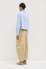Assembly Label ' Tessa Poplin Cropped Long Sleeve Shirt' - Blue Stripe
