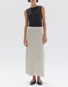 Assembly Label 'Wool Cashmere Rib Skirt' - Oat Marle