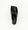 Alias Mae Rosa in Black Oily Crinkle, top view showing the slip-on opening and square toe.
