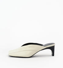 Alias Mae Rosa in Bone Oily Crinkle, side view showing the square toe and heel.