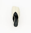 Alias Mae Rosa in Bone Oily Crinkle, top view showing the slip-on opening and square toe.
