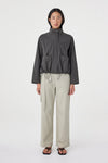 ARCAA Addie Jacket in Charcoal, full-length front view on model.
