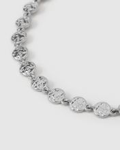 Arms Of Eve Atlas Silver Bracelet, textured coin-link detail.
