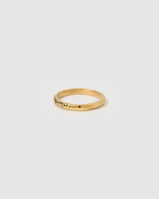 Arms of Eve Lorenzo Stacking Ring in Gold — the ultimate textural foundation your daily ring stack has been waiting for.