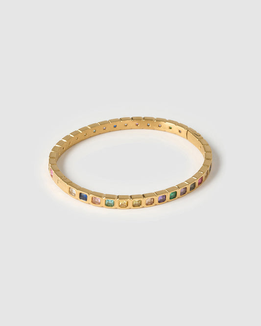 Arms of Eve Quinn Gold Cuff in Multi — quintessentially elevated, the Quinn Cuff is a sparkling statement designed to shine.