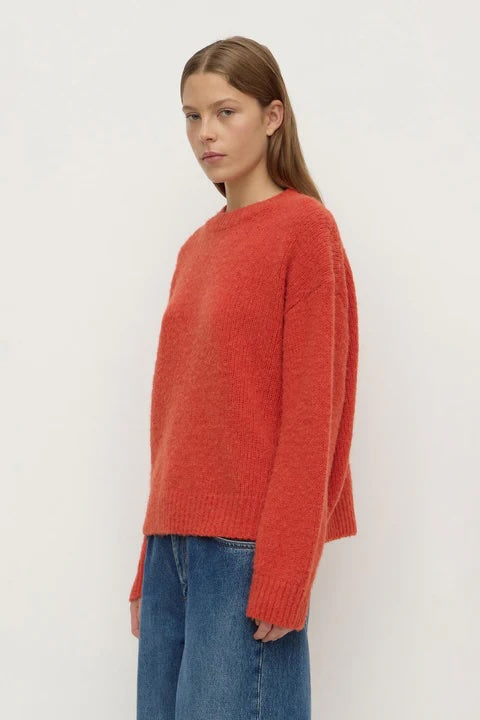 Assembly Label Ariel Knit in Tangerine — a vibrant cold-weather layer designed to brighten everyday outfits, the Assembly Label Ariel Knit in Tangerine features a bold colour and a relaxed, slouchy silhouette.