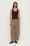 Assembly Label Elaine Washed Cotton Pant in Dark Sand — the trouser that replaces half your denim rotation.
