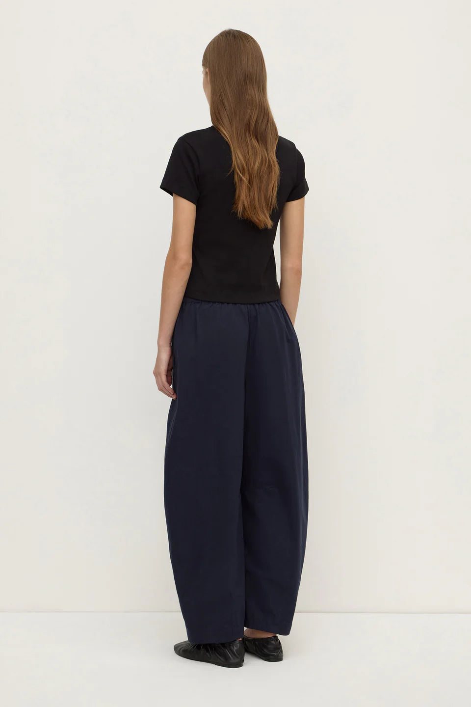 Assembly Label Lola Barrel Pants in Navy — the Lola Barrel Pants in Navy offer a relaxed take on everyday dressing with a voluminous barrel-leg silhouette.