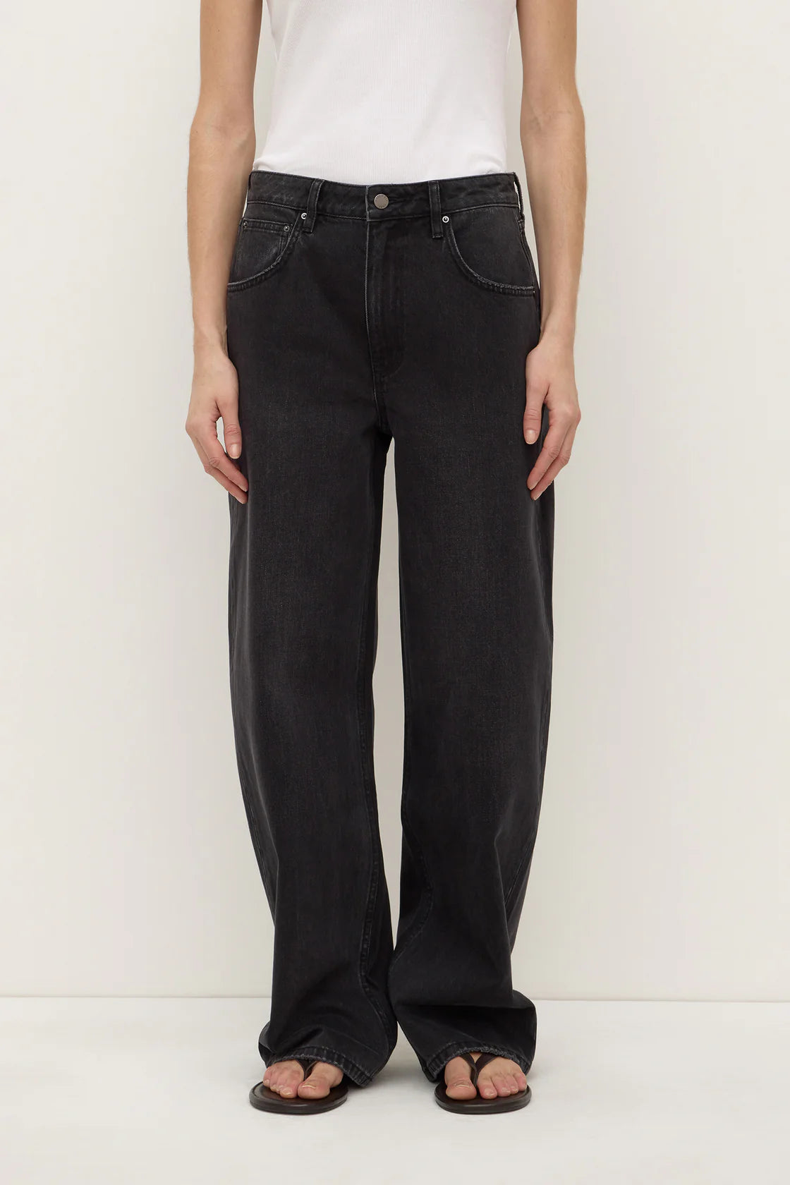 Assembly Label Low Curve Mid Rise in Faded Black — the elevated seasonal staple your capsule wardrobe has been waiting for.
