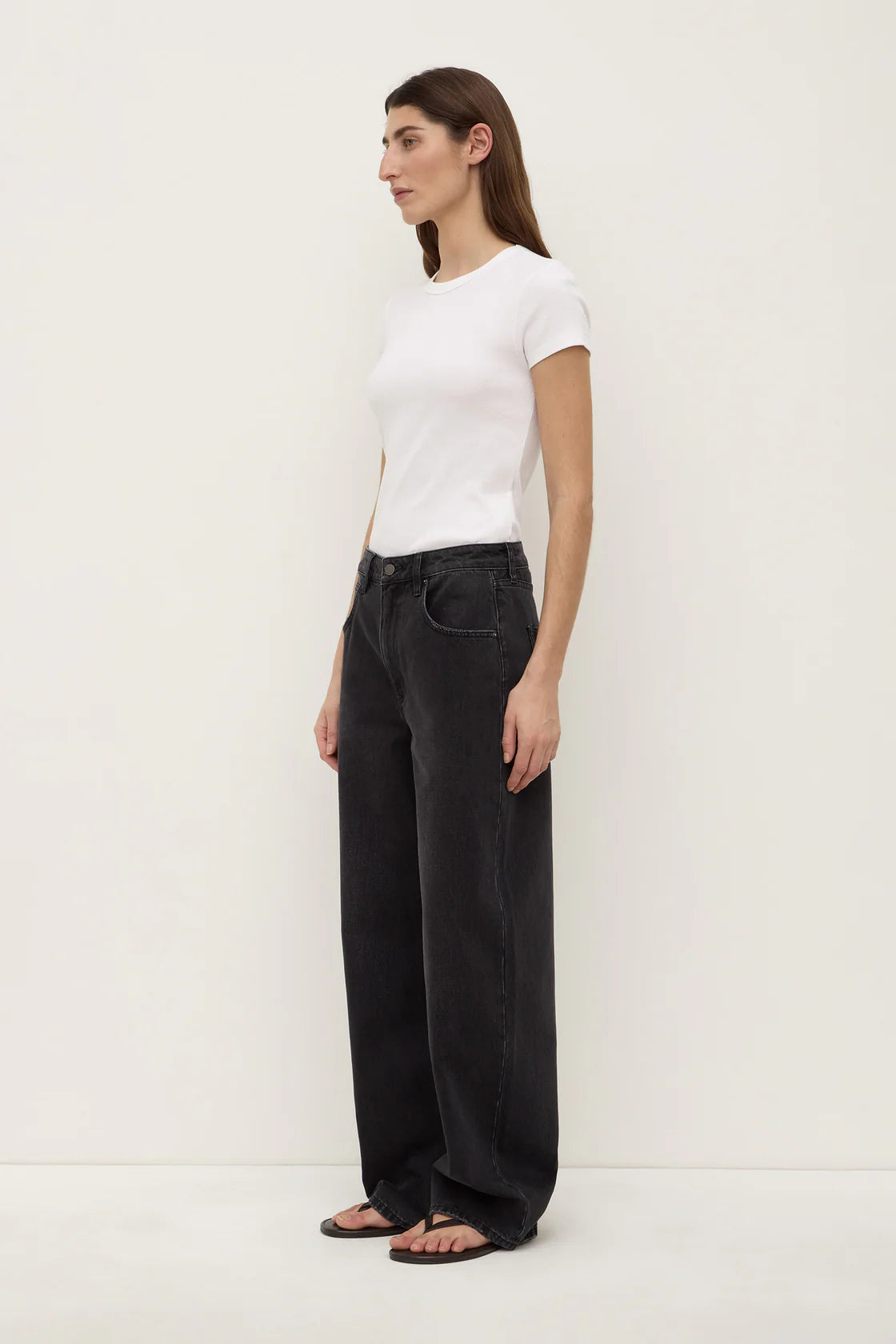 Assembly Label Low Curve Mid Rise in Faded Black — the elevated seasonal staple your capsule wardrobe has been waiting for.