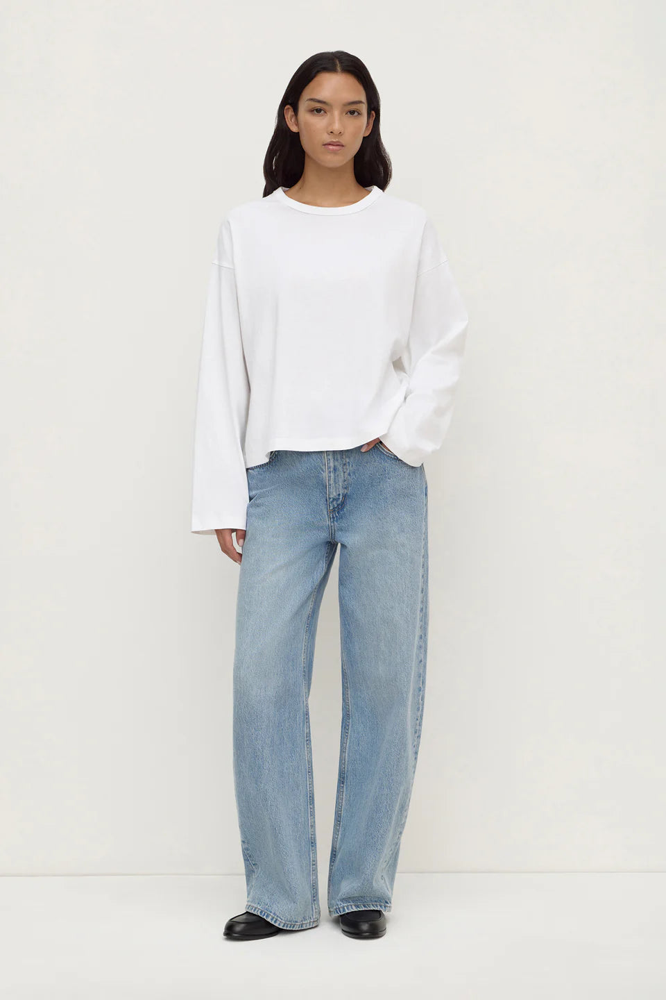 Assembly Label Nikita Wide Sleeve Tee in White — the elevated seasonal staple your capsule wardrobe has been waiting for.