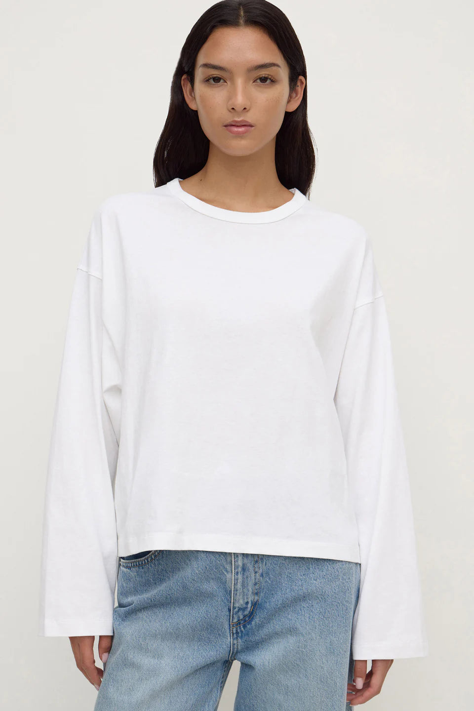 Assembly Label Nikita Wide Sleeve Tee in White — the elevated seasonal staple your capsule wardrobe has been waiting for.