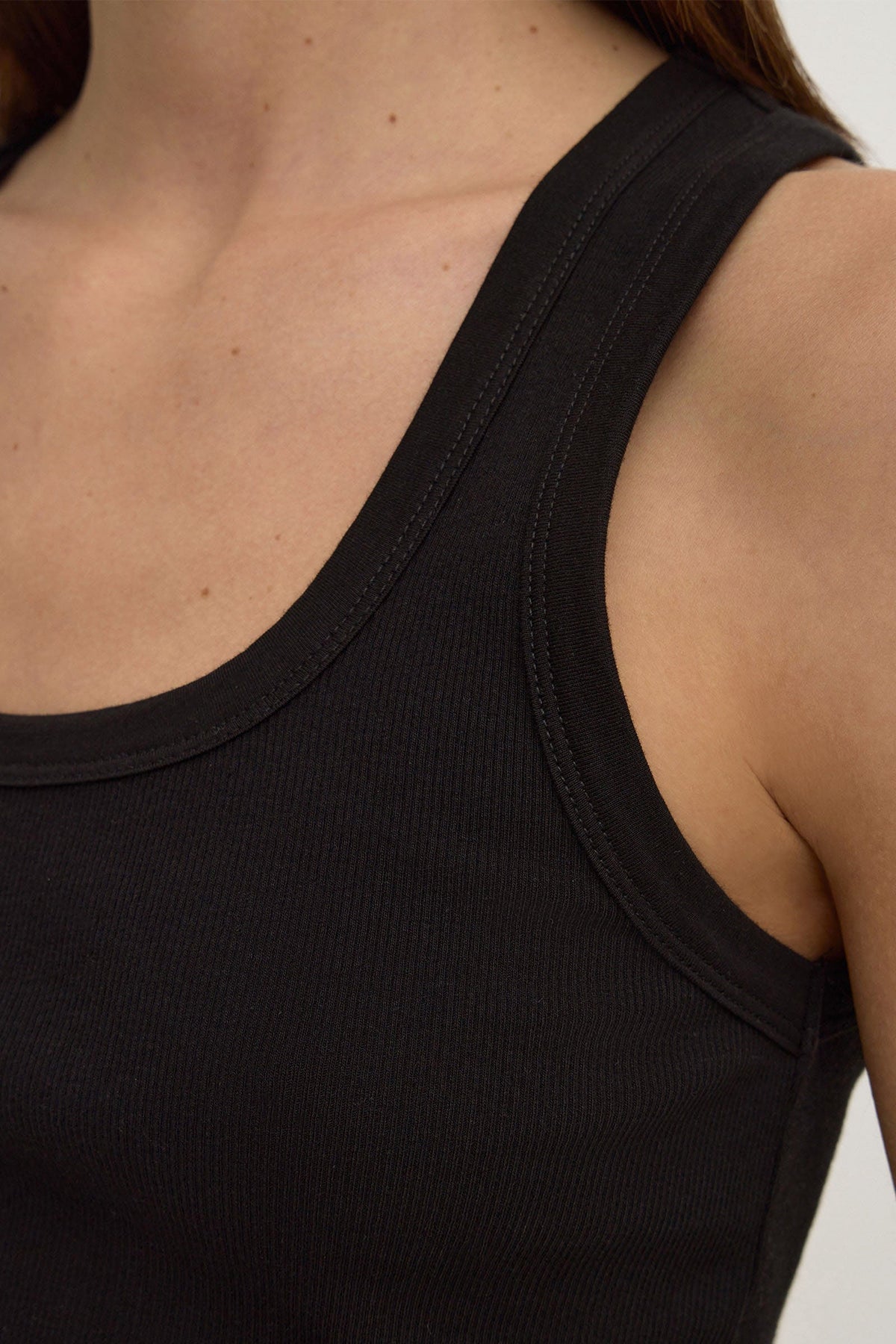 Assembly Label Robyn Scoop Neck Rib Tank in Black — the rib tank that earns its keep in every single rotation.