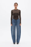 Bayse Brand Kaelin Top in Espresso — a refined everyday essential with a close, flattering silhouette, the Bayse Brand Kaelin Top in Espresso features a classic crew neckline and softly curved hem.