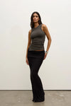 Bayse Brand Lana Rouched Tank in Smoke — the Bayse Lana Ruched Tank elevates a classic wardrobe staple with soft ruching that creates a flattering, form-fitting silhouette.