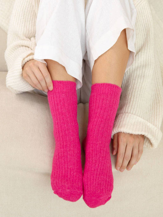 Bed & Butter Fuchsia Pink Socks L/XL — the socks thousands reach for every winter.