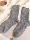 Bed & Butter The Comfiest Socks in Grey — 7x Sold-Out Collection Made from a blend of responsibly sourced cashmere wool and recycled fibres, these socks will keep your feet cosy and comfy.