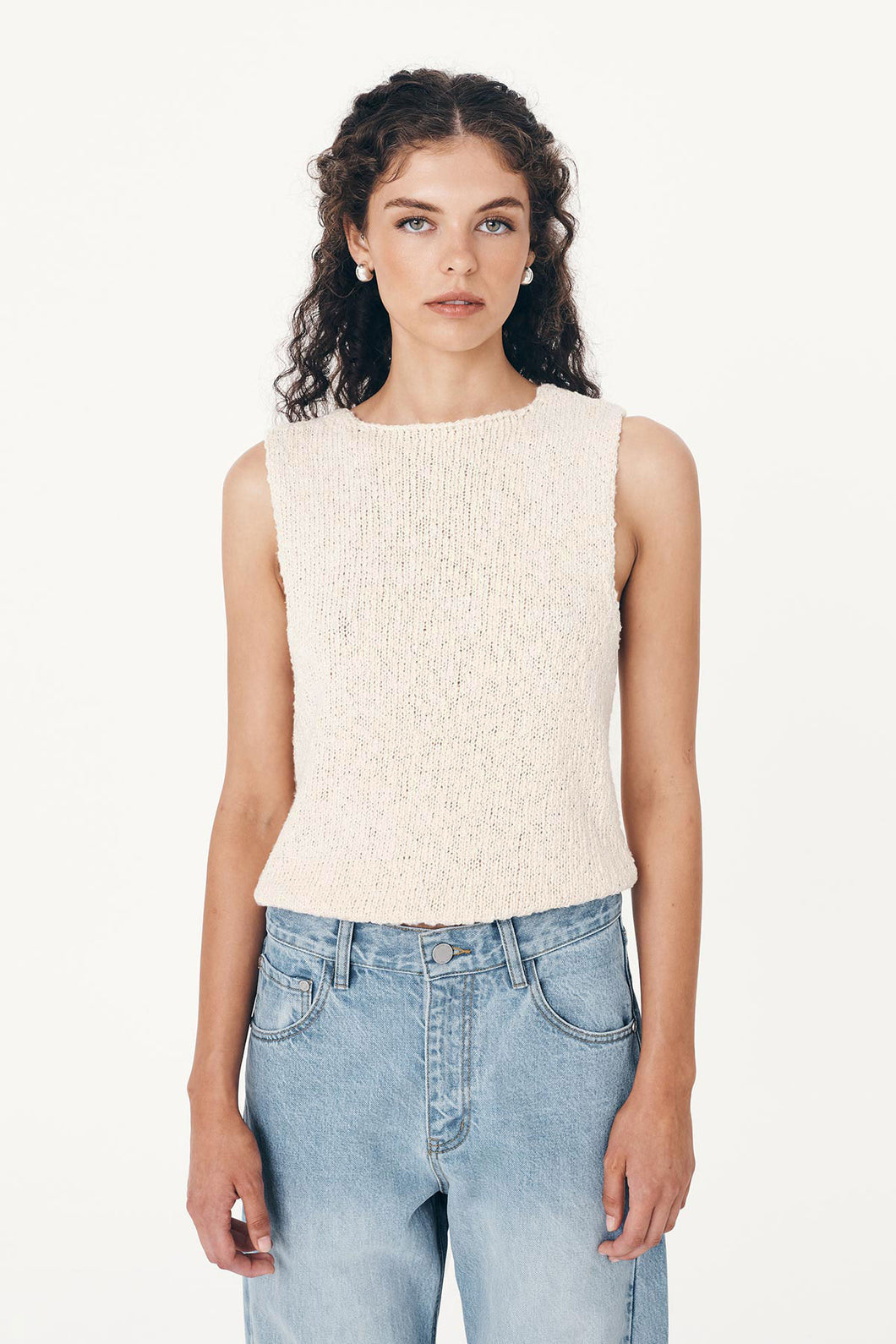 Rowie ' Catalina Knit Tank ' - Creme
