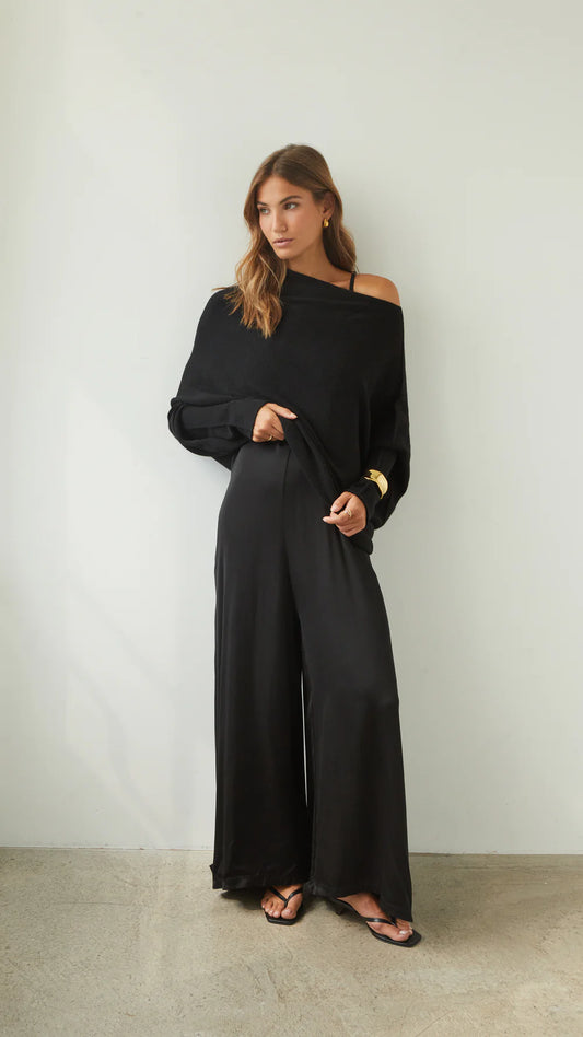 Charli London Natalie Sweater in Black — the elevated seasonal staple your capsule wardrobe has been waiting for.