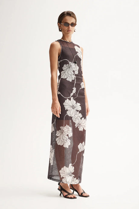 Elka Collective 'Lilian Maxi Dress '- Chocolate Floral Print