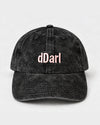 dDARL Dad Cap Mini in Washed Black, flat lay, angle 1