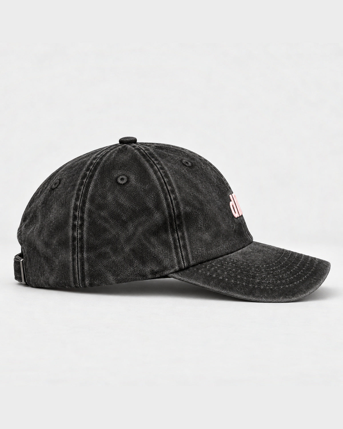 dDARL Dad Cap Mini in Washed Black, flat lay, angle 3
