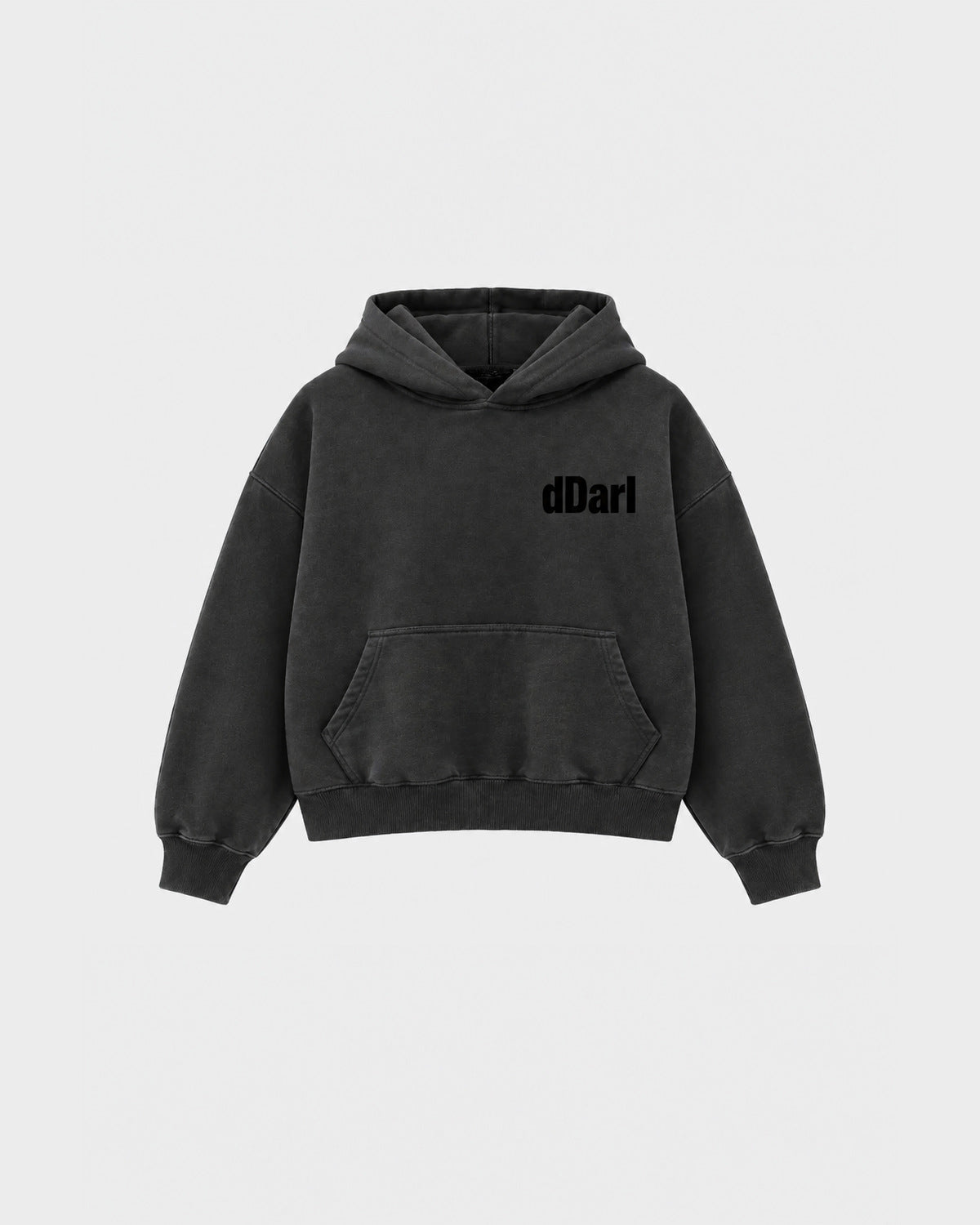 dDARL dDARLS Only Black Hoodie in Black, front flat lay with chest logo