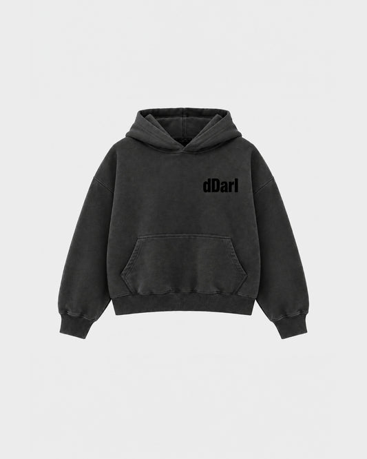 dDARL dDARLS Only Black Hoodie in Black, front flat lay with chest logo